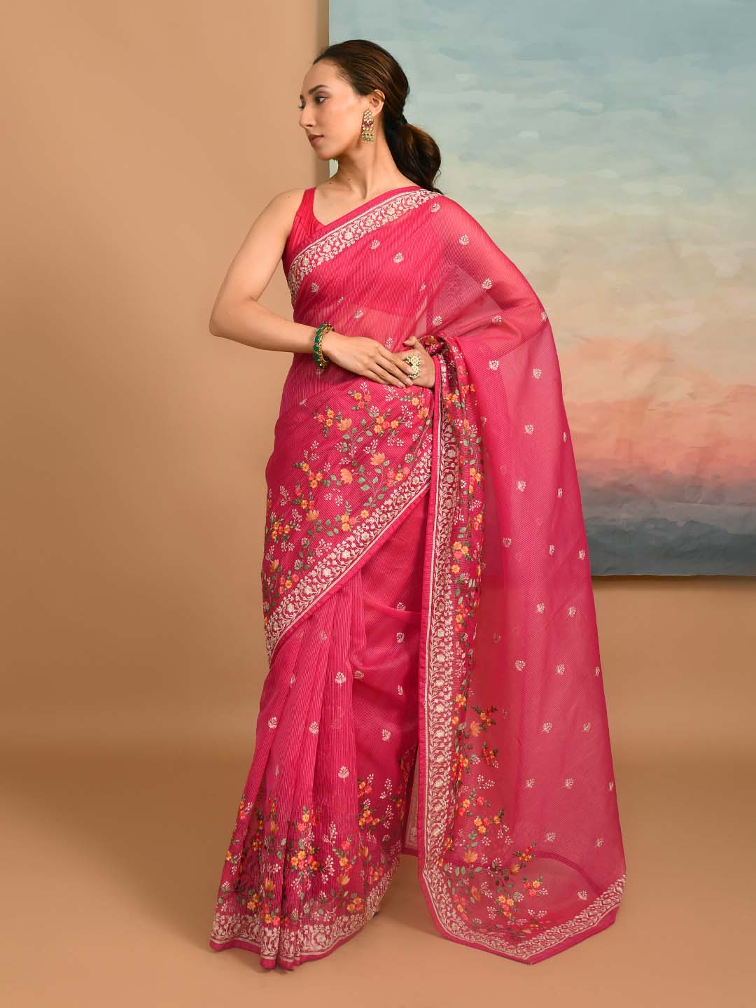 FUCHSIA BLOOM (KOTA SAREE)