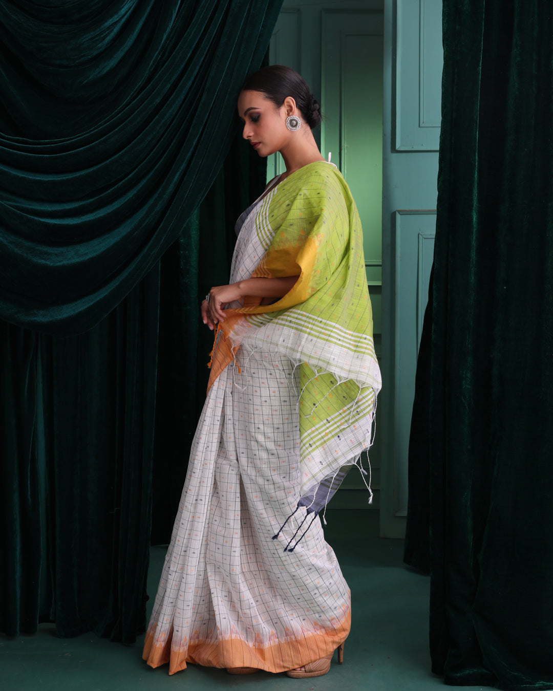 FOREST CHARM (HANDLOOM COTTON BLEND SAREE)