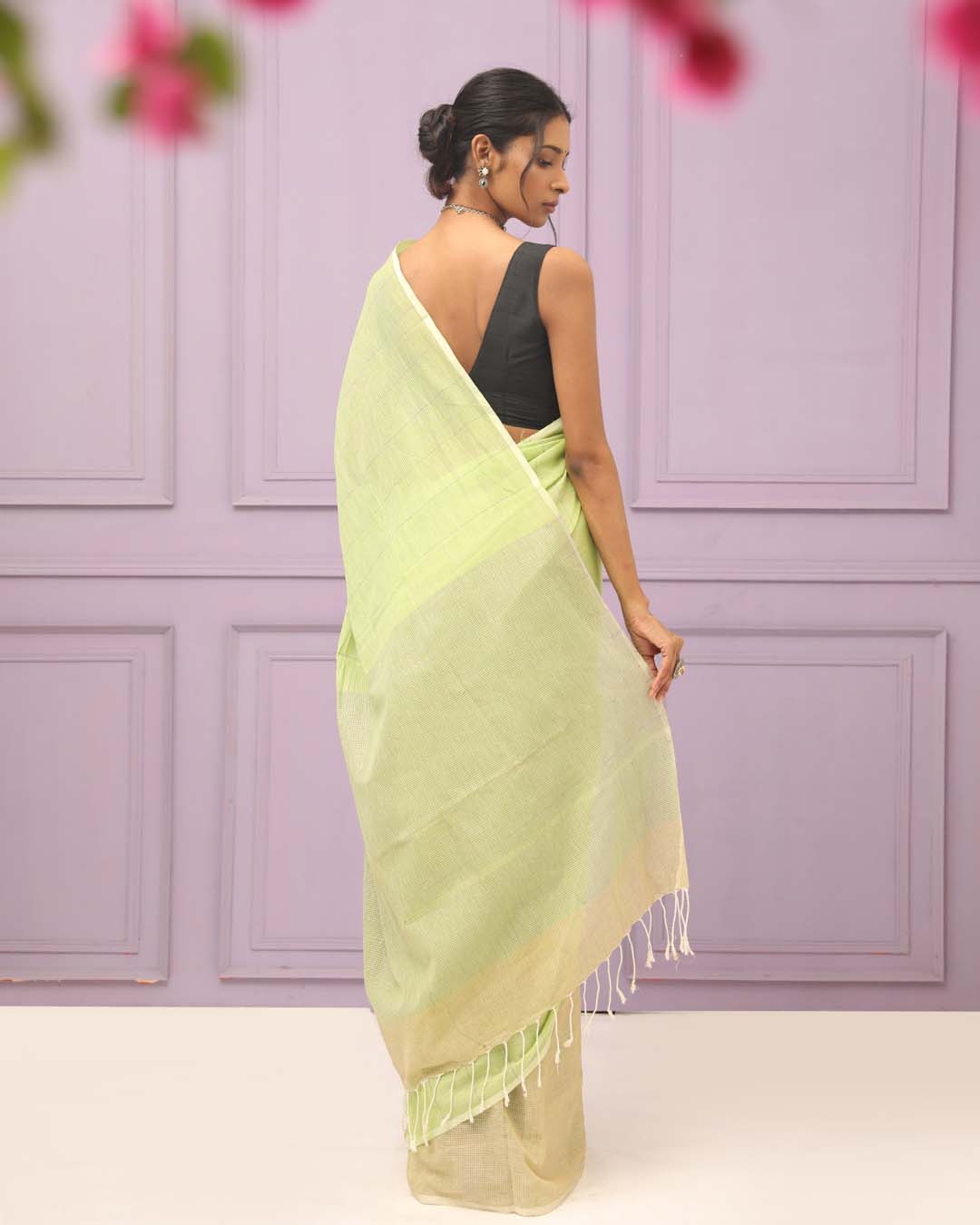 EMERALD STRIPES (BENGAL HANDLOOM 100% PURE COTTON SAREE)