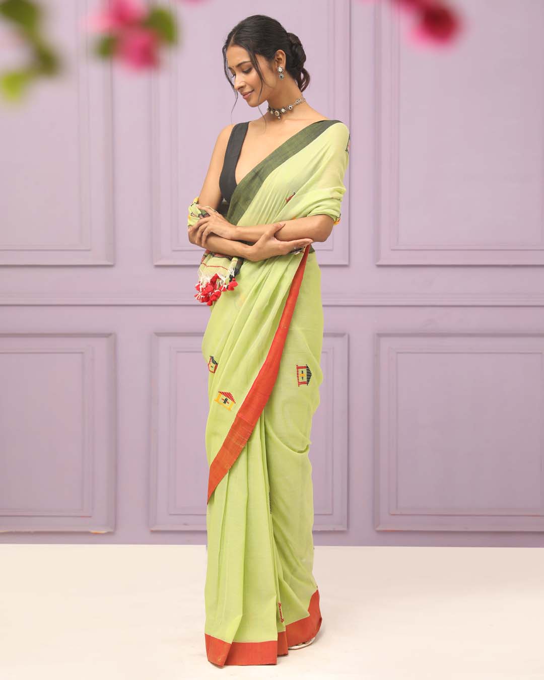 LUSH VERDE (HANDLOOM 100% PURE COTTON SAREE)