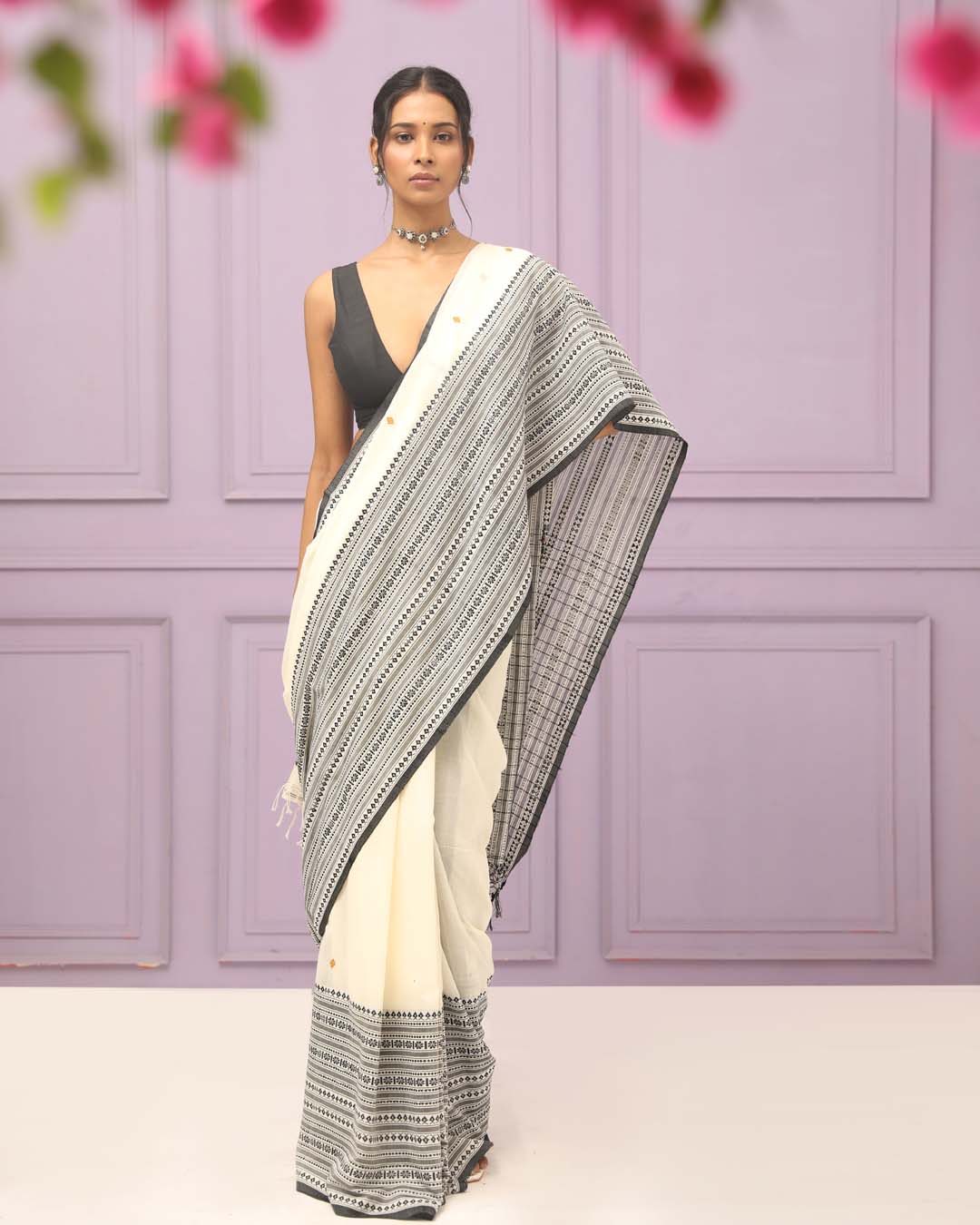 URBAN SLATE (HANDLOOM 100% PURE COTTON SAREE)
