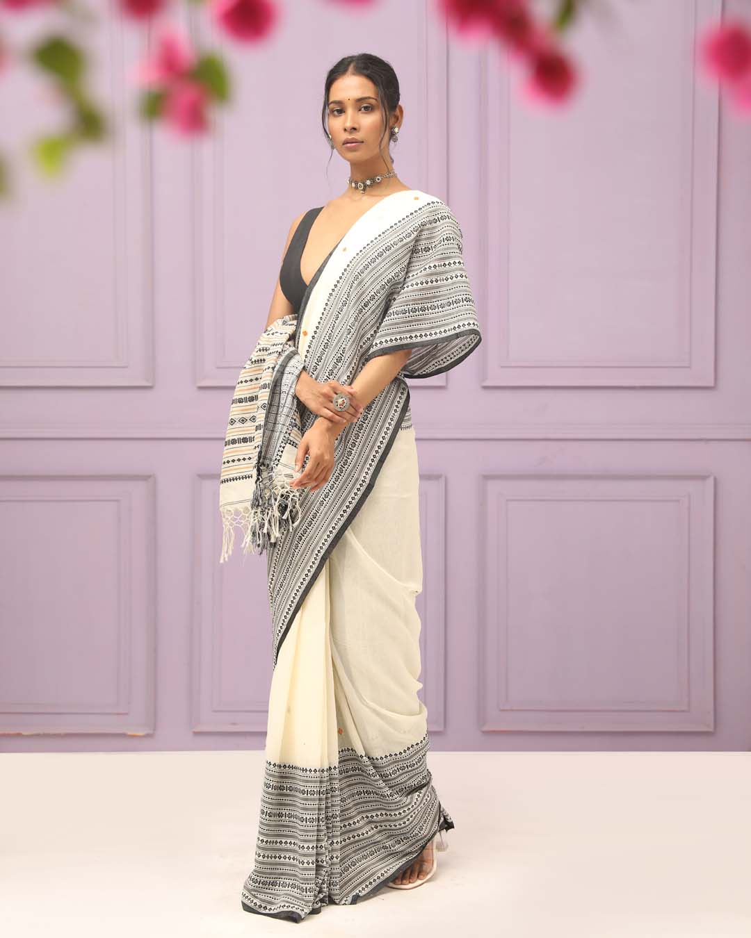 URBAN SLATE (HANDLOOM 100% PURE COTTON SAREE)