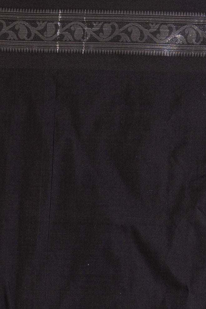 Slate Noir Pure Cotton Bengal Handloom Saree