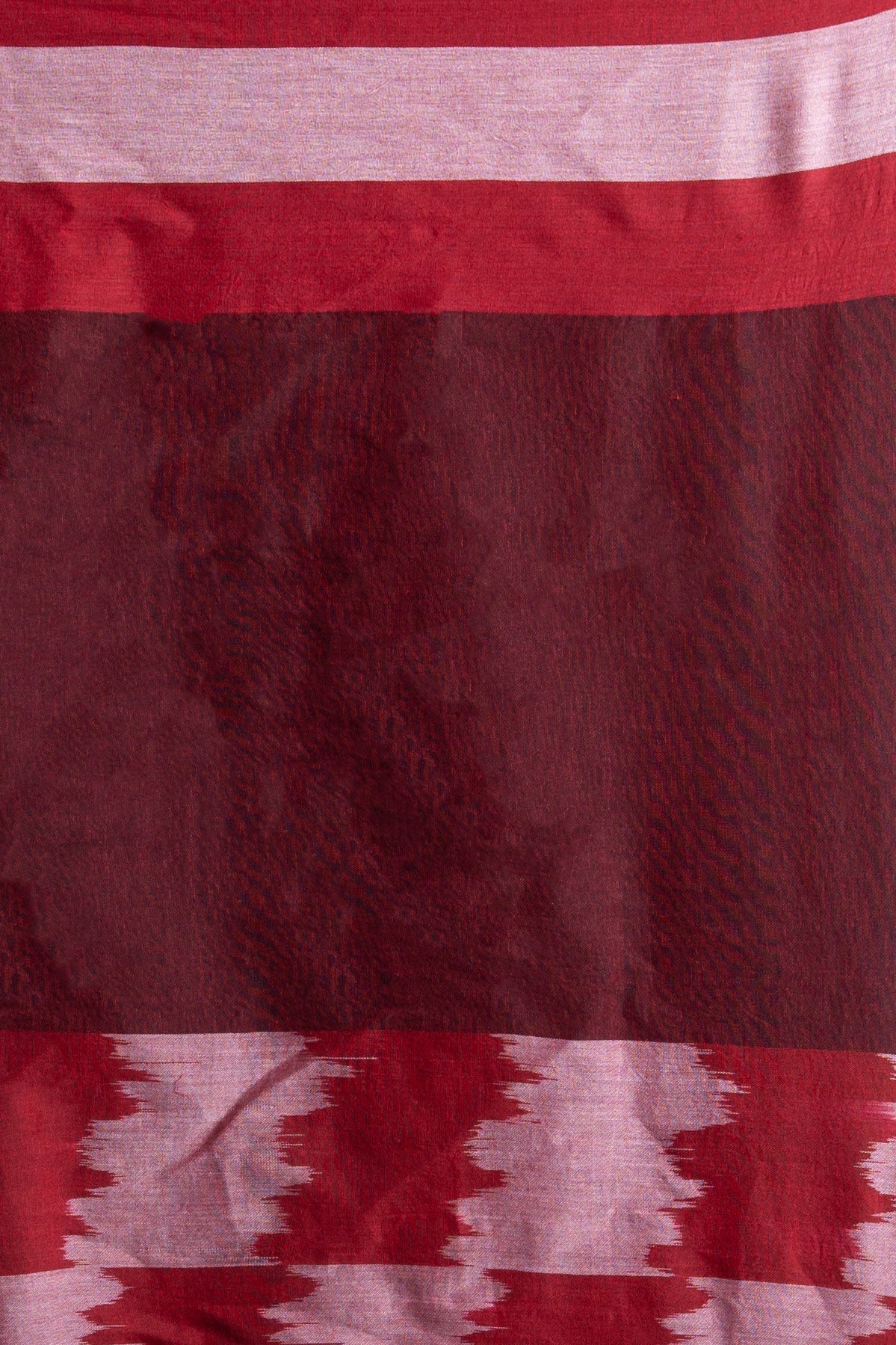 Noir Crimson Ikat Handloom Saree