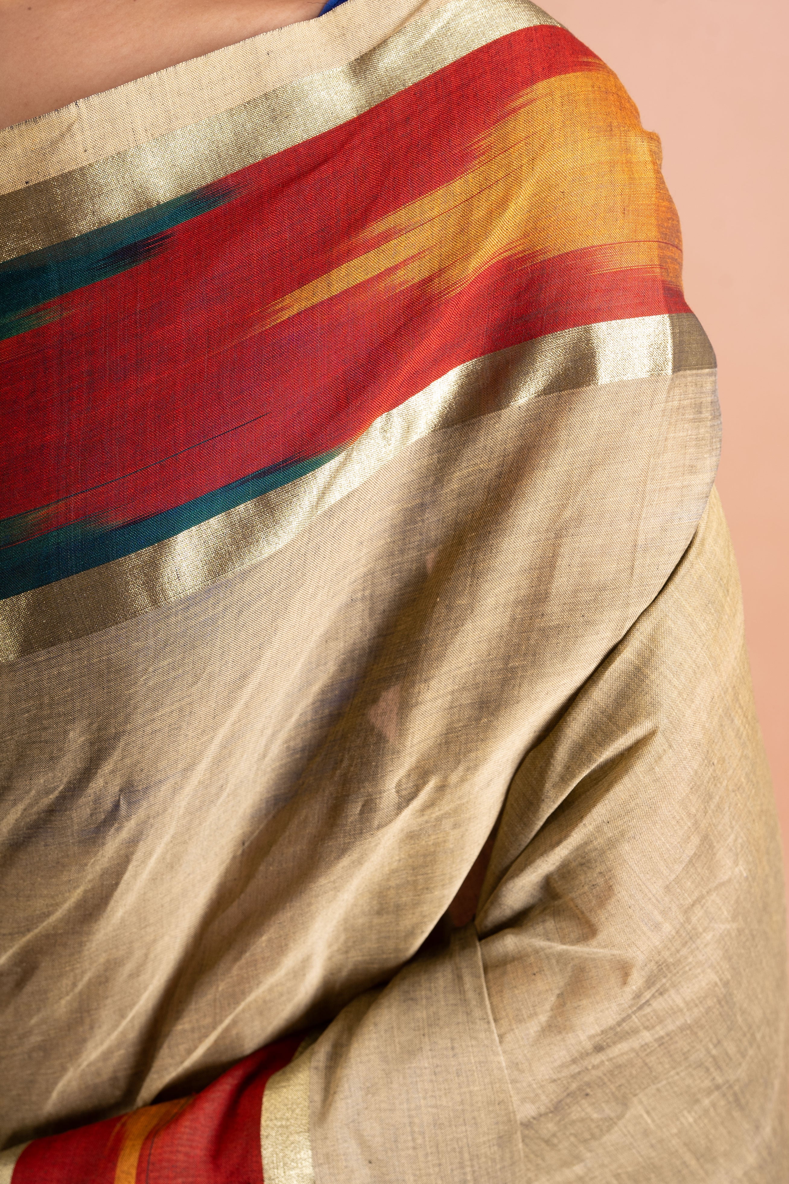 Sandstone Beige Cotton Saree