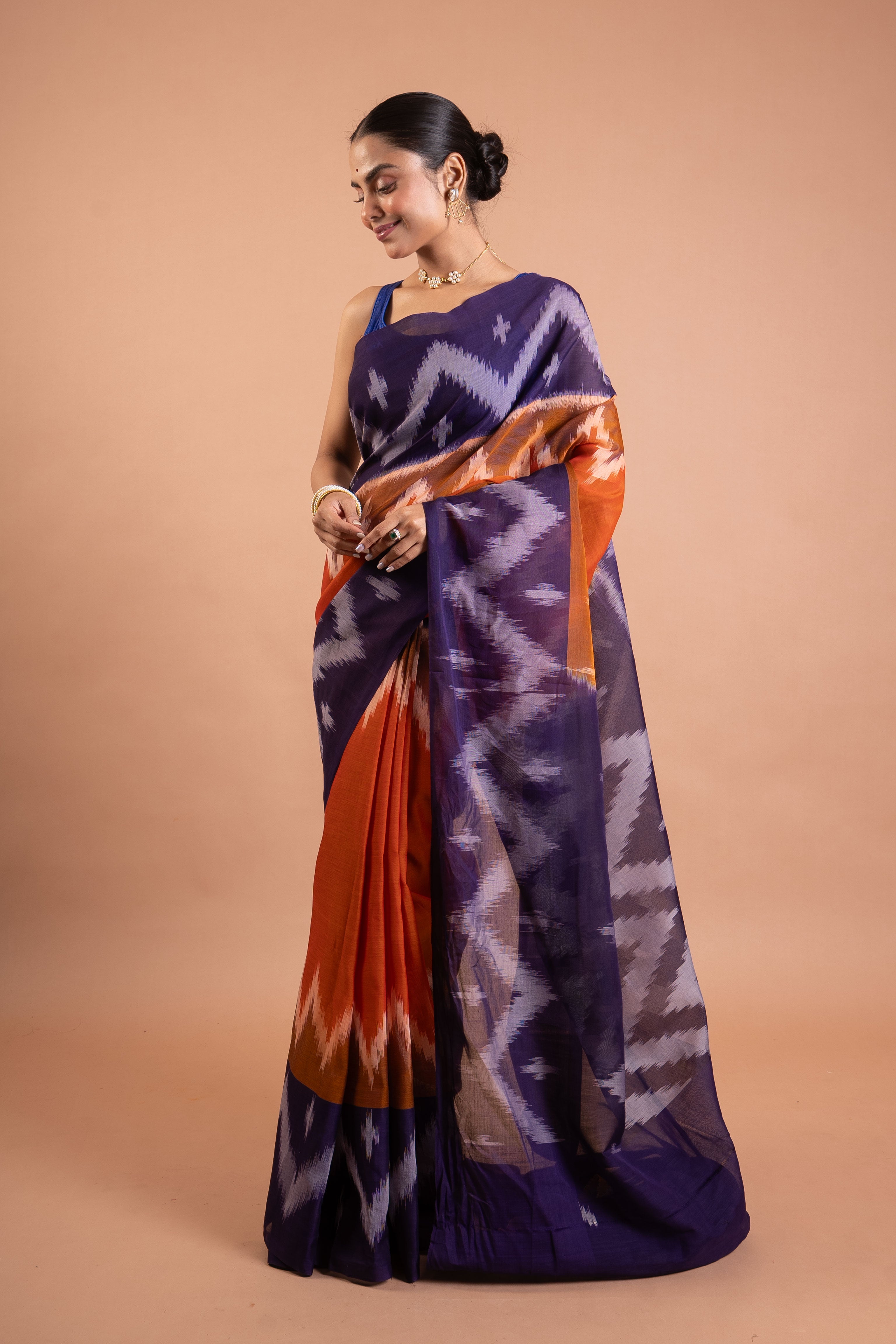 Neelam Agni Ikat Pure Handloom Saree