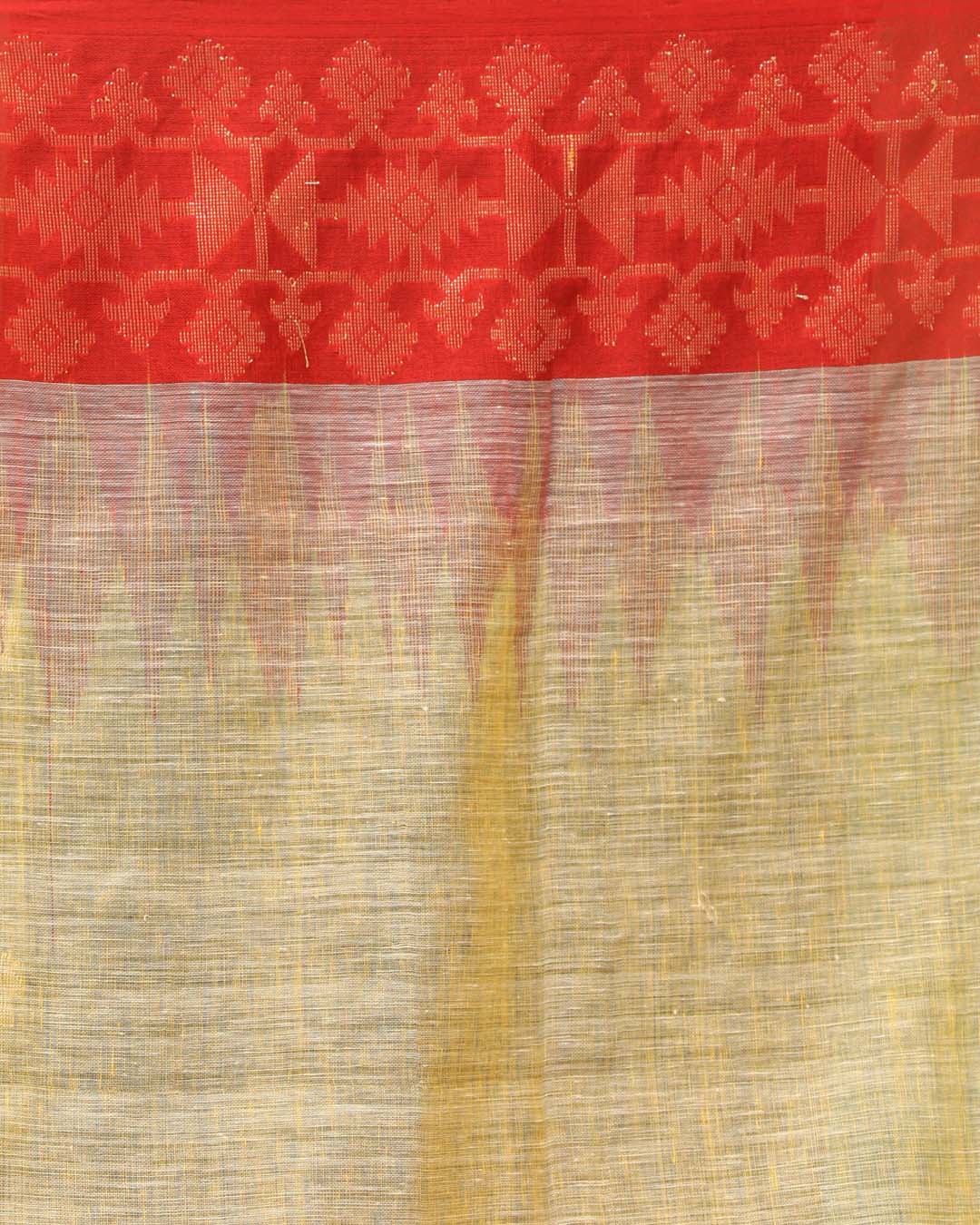 SUNLIT ELEGANCE (HANDLOOM PURE LINEN SAREE)