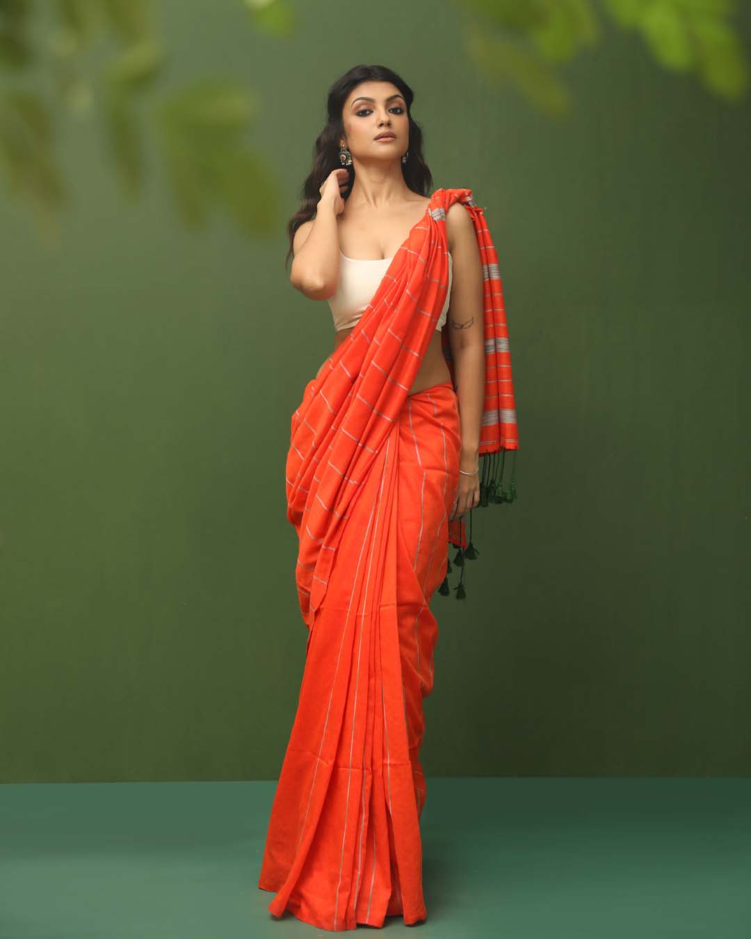 CITRUS CHARM (BENGAL HANDLOOM COTTON BLEND SAREE)