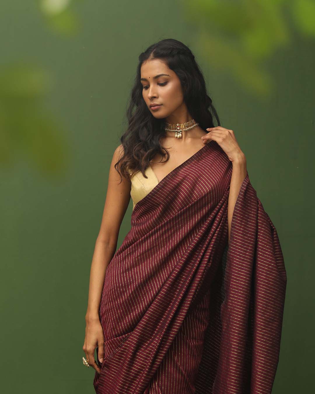 LAVENDER STRIPES (BENGAL HANDLOOM COTTON BLEND SAREE)