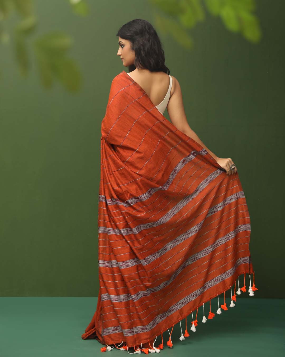 RUST RADIANCE (BENGAL HANDLOOM COTTON BLEND SAREE)