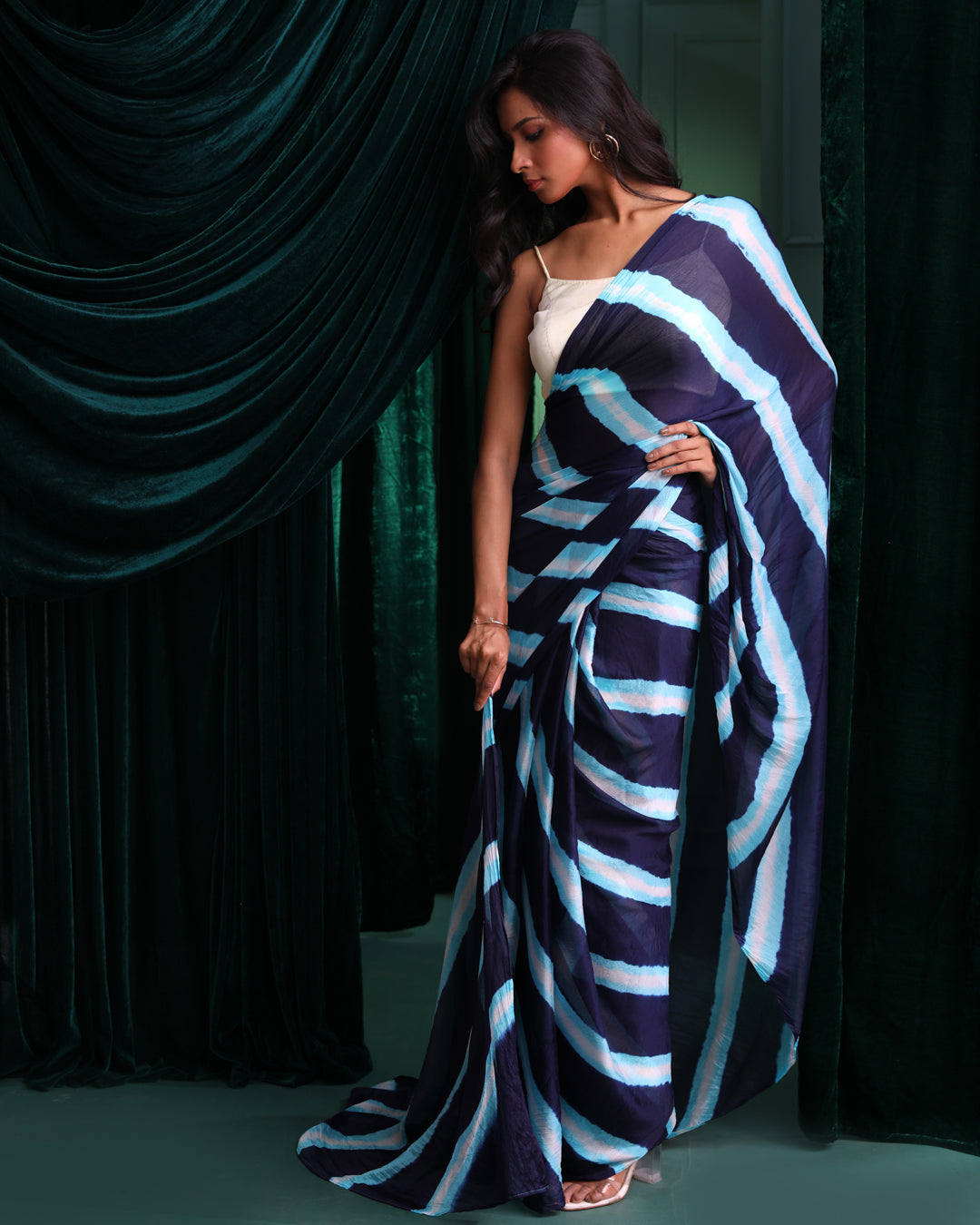 BLUE ABYSS (LEHERIYA SAREE)