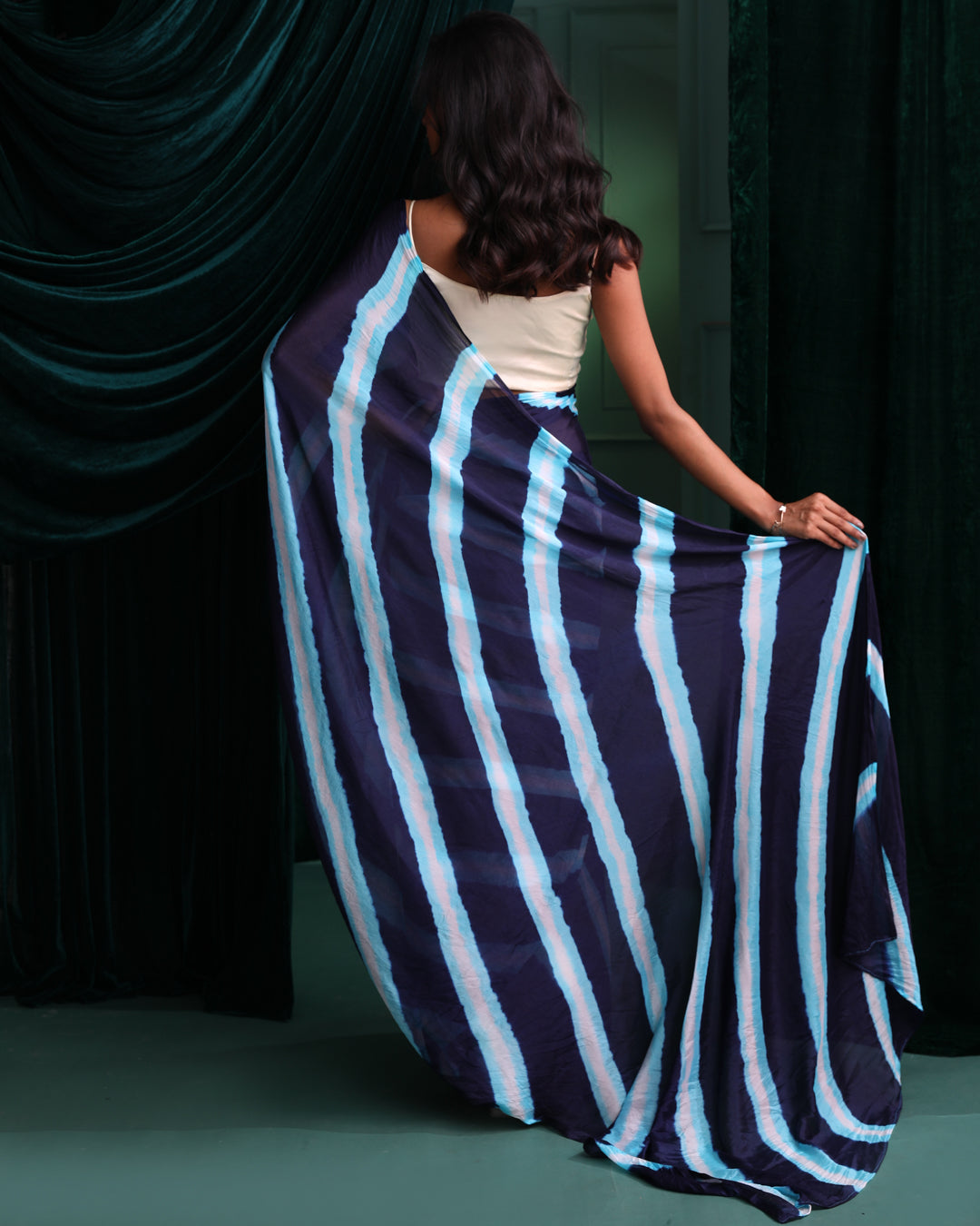 BLUE ABYSS (LEHERIYA SAREE)
