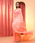 BLUSHING CORAL DREAM (LEHERIYA SAREE)