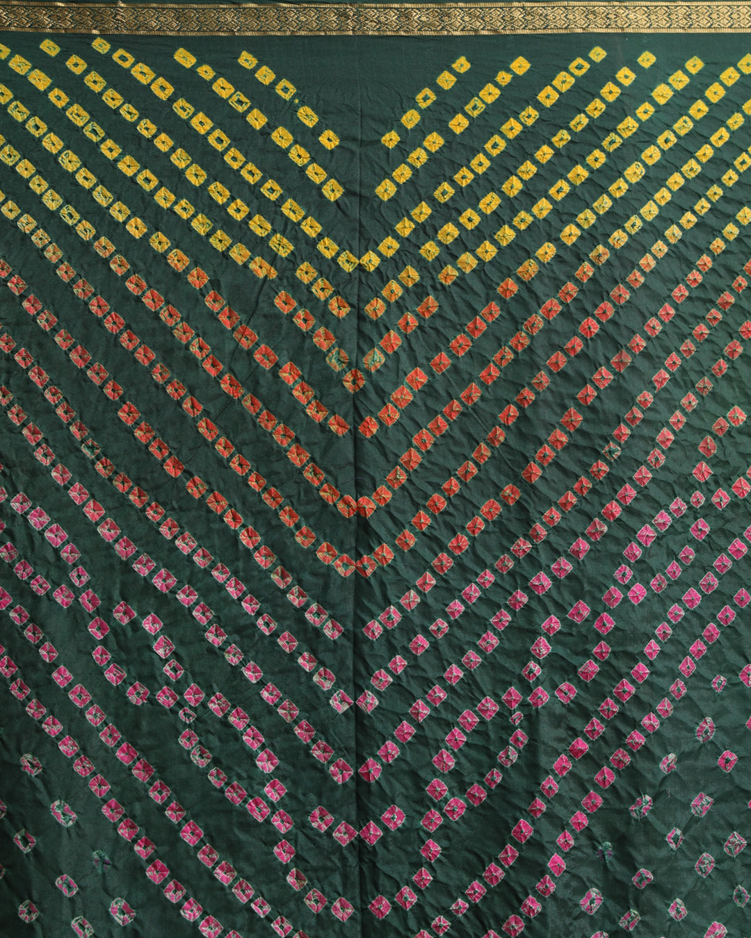 LUSH GREEN CHARM (BANDHANI POLY CREPE SAREE)