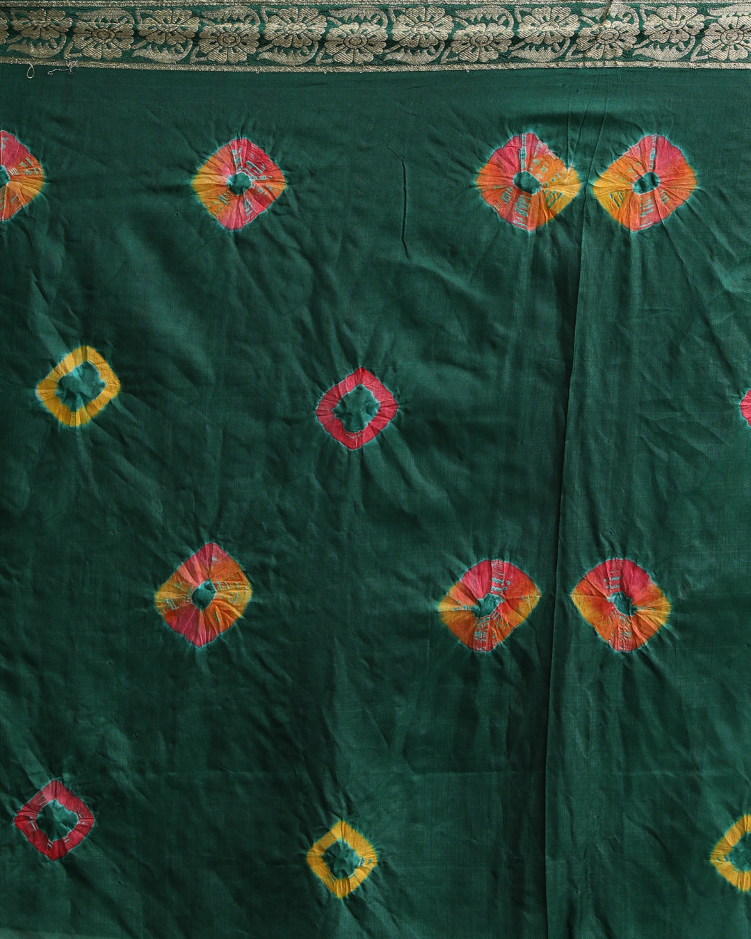 VERDANT RADIANCE (BANDHANI SILK SAREE)