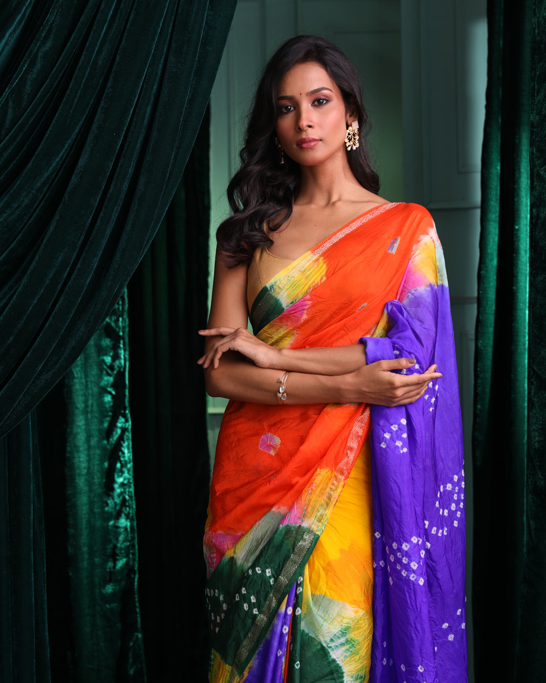 MADHURYA (BANDHANI POLY CREPE SAREE)