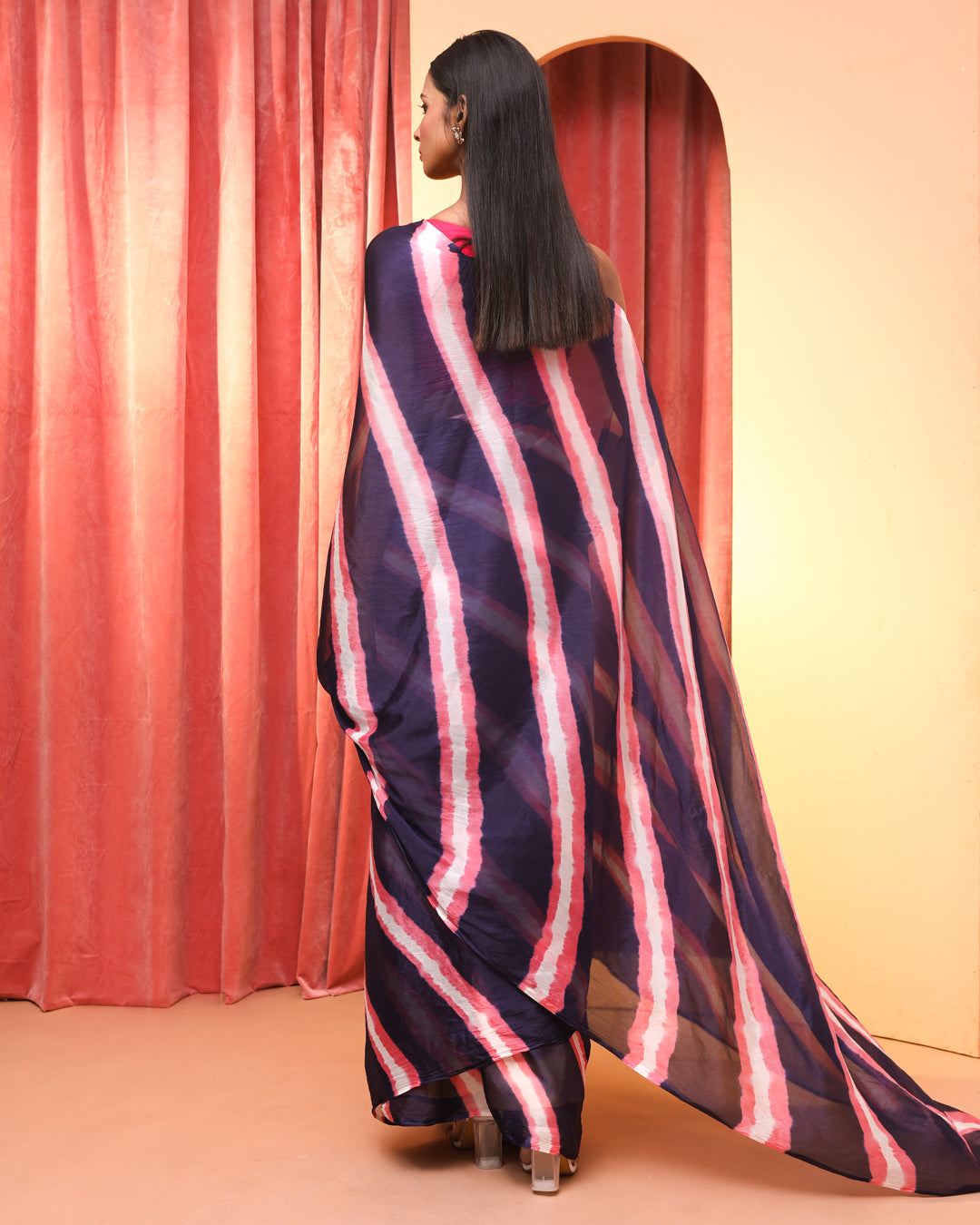 BRAVEHEART NAVY BLUE (LEHERIYA SAREE)