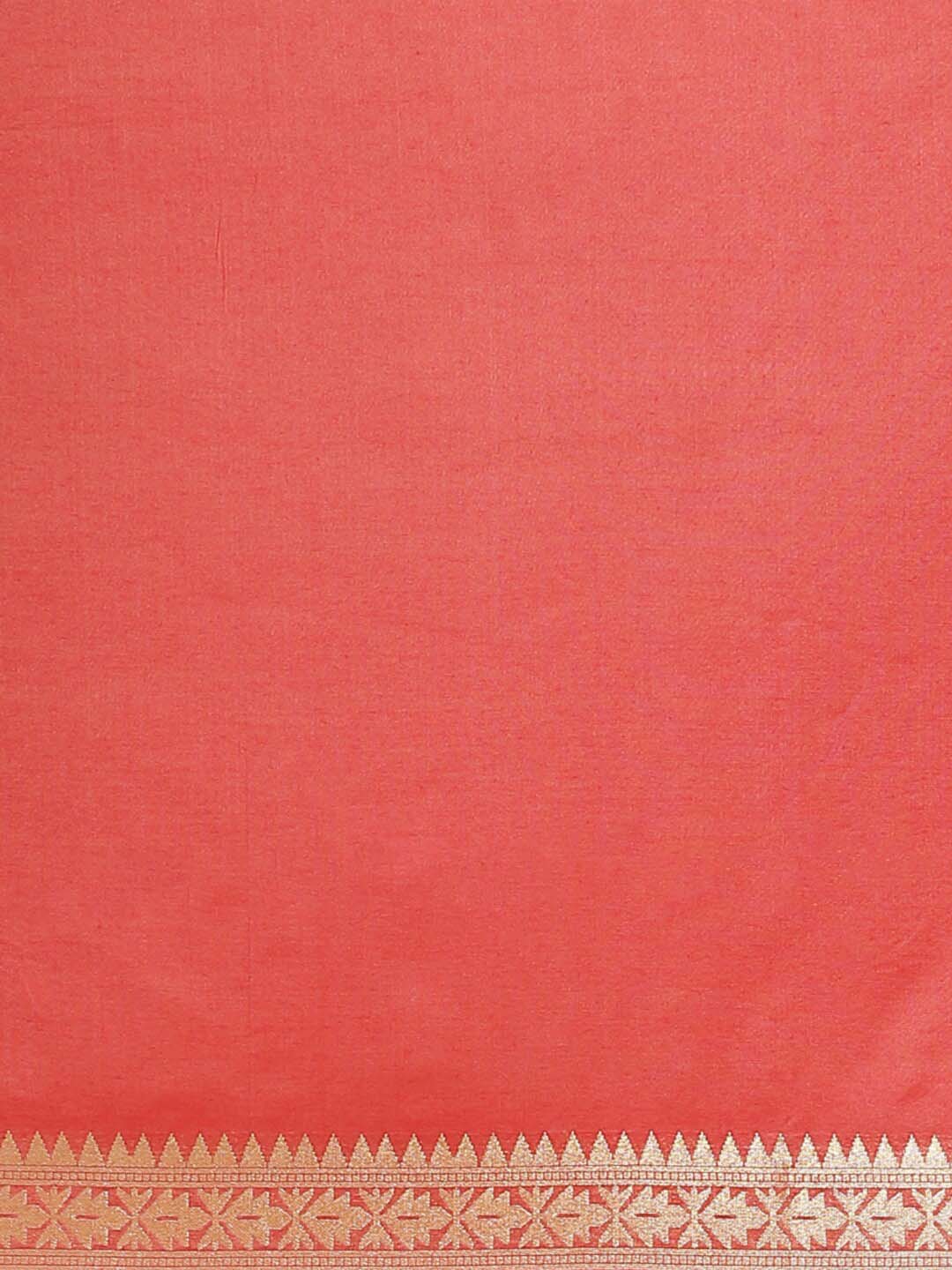Indethnic Banarasi Coral Woven Design Party Wear Saree - Saree Detail View