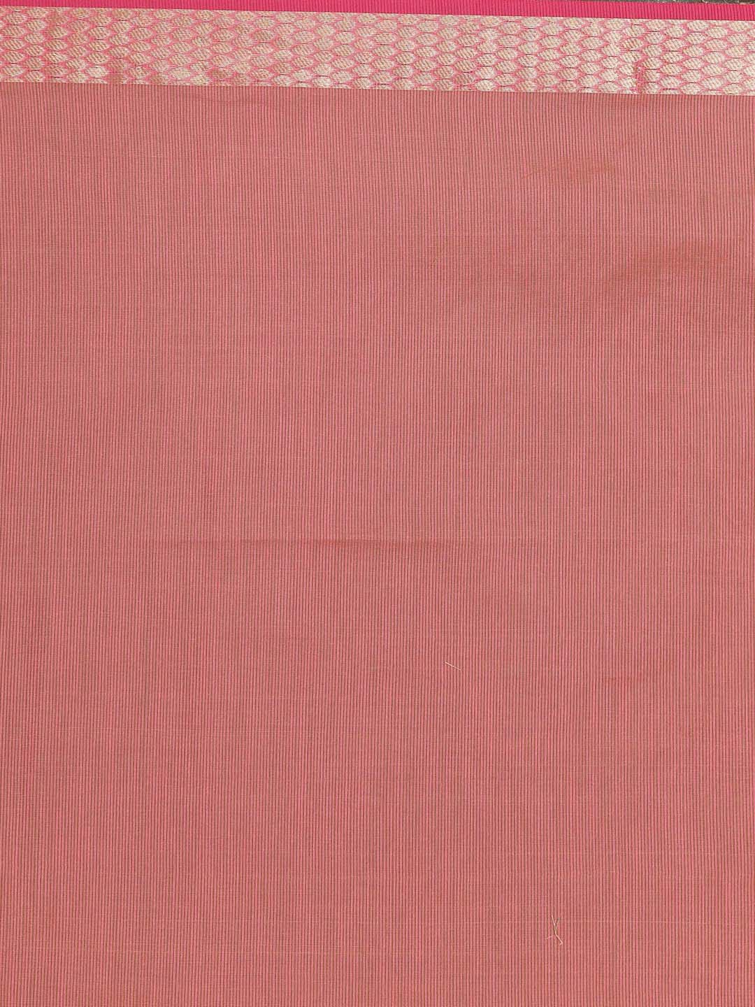 Indethnic Banarasi Coral Solid Daily Wear Saree - Saree Detail View