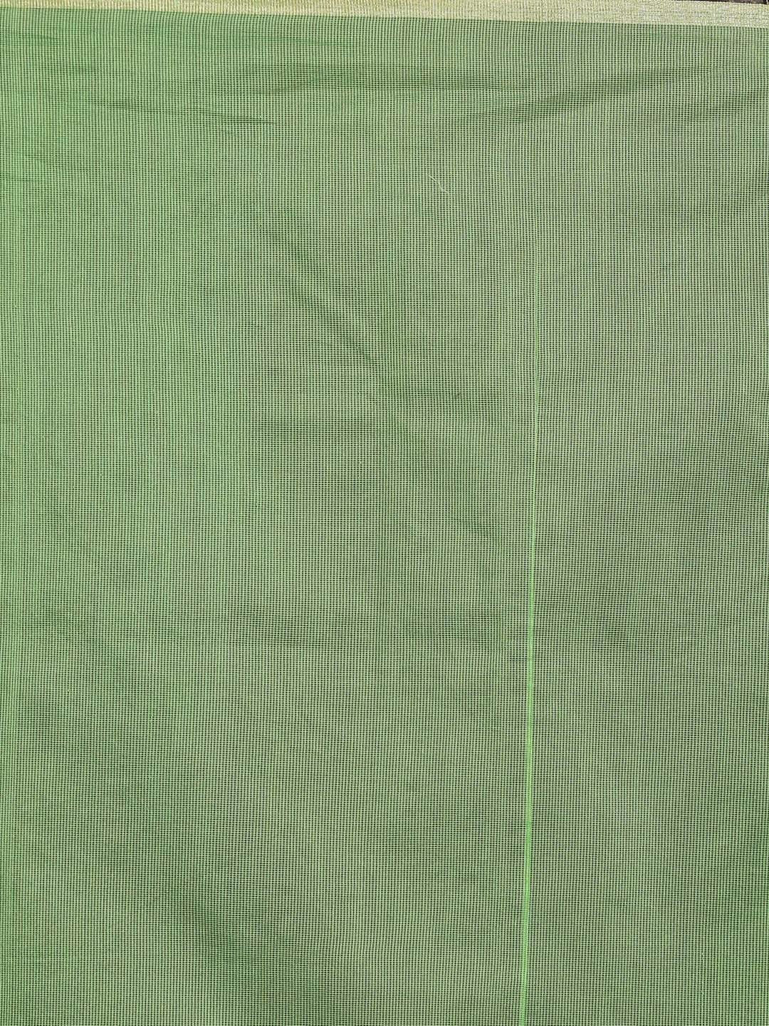 Indethnic Banarasi Green Solid Daily Wear Saree - Saree Detail View