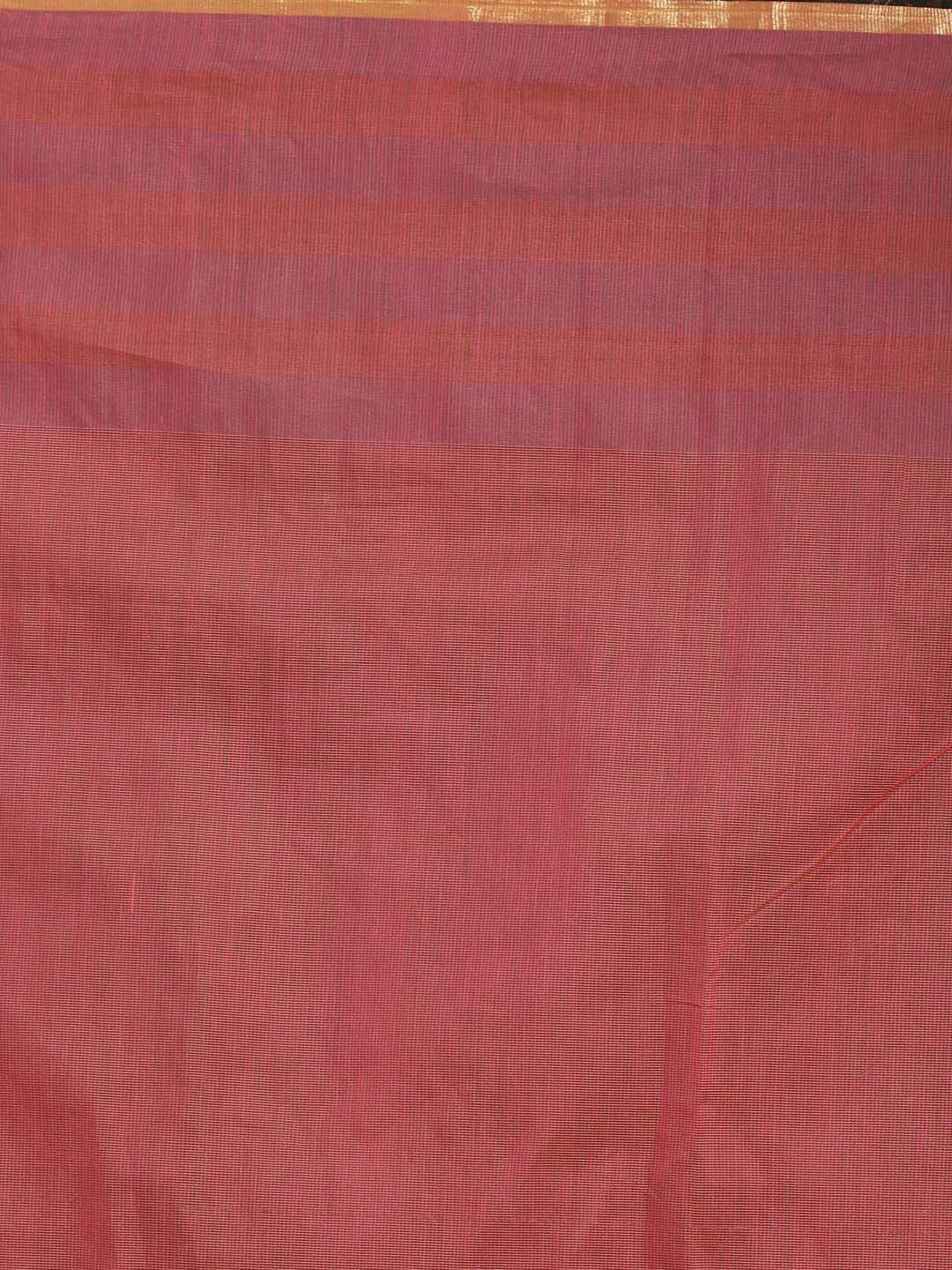 Indethnic Banarasi Orange Solid Daily Wear Saree - Saree Detail View