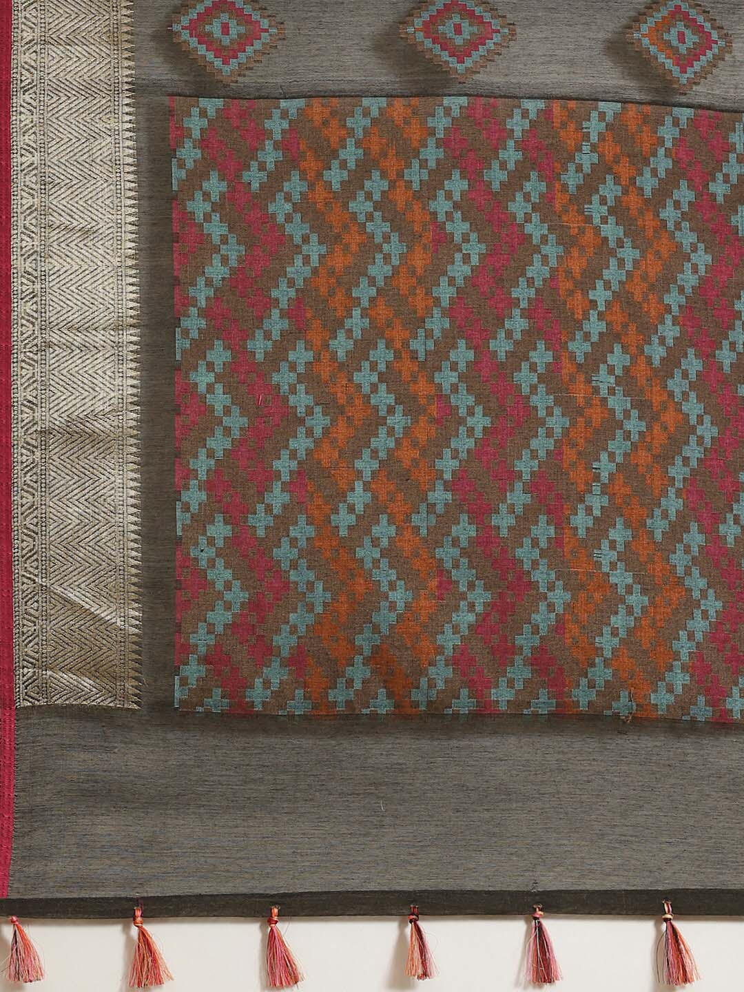 Indethnic Banarasi Black Woven Design Work Wear Saree - Saree Detail View