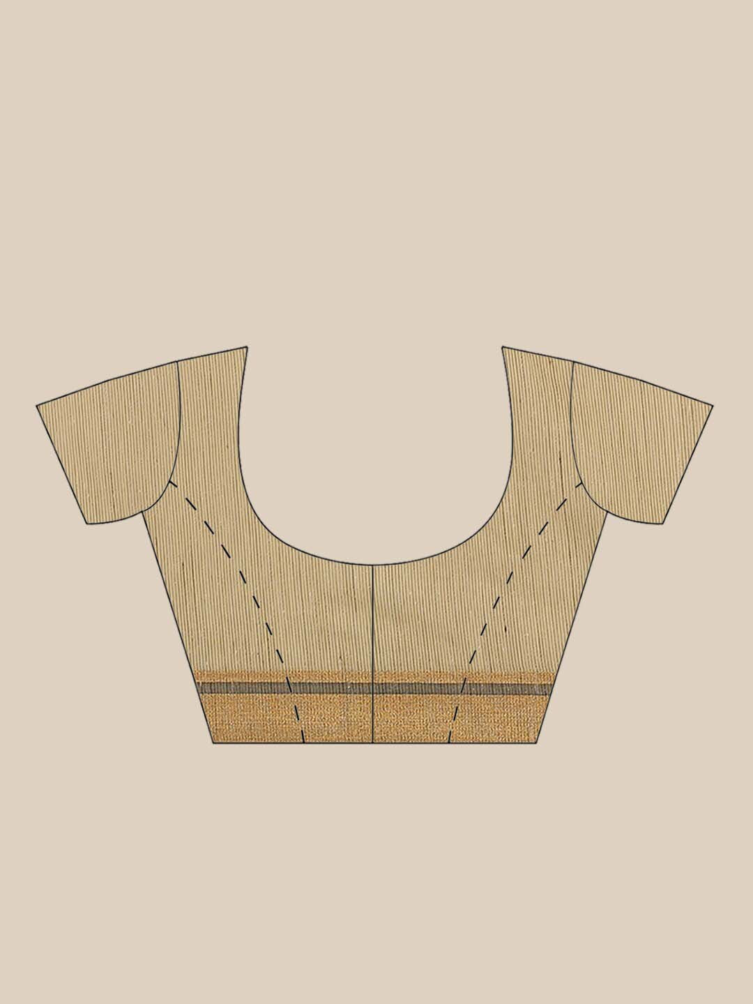 Indethnic Banarasi Yellow Solid Work Wear Saree - Blouse Piece View