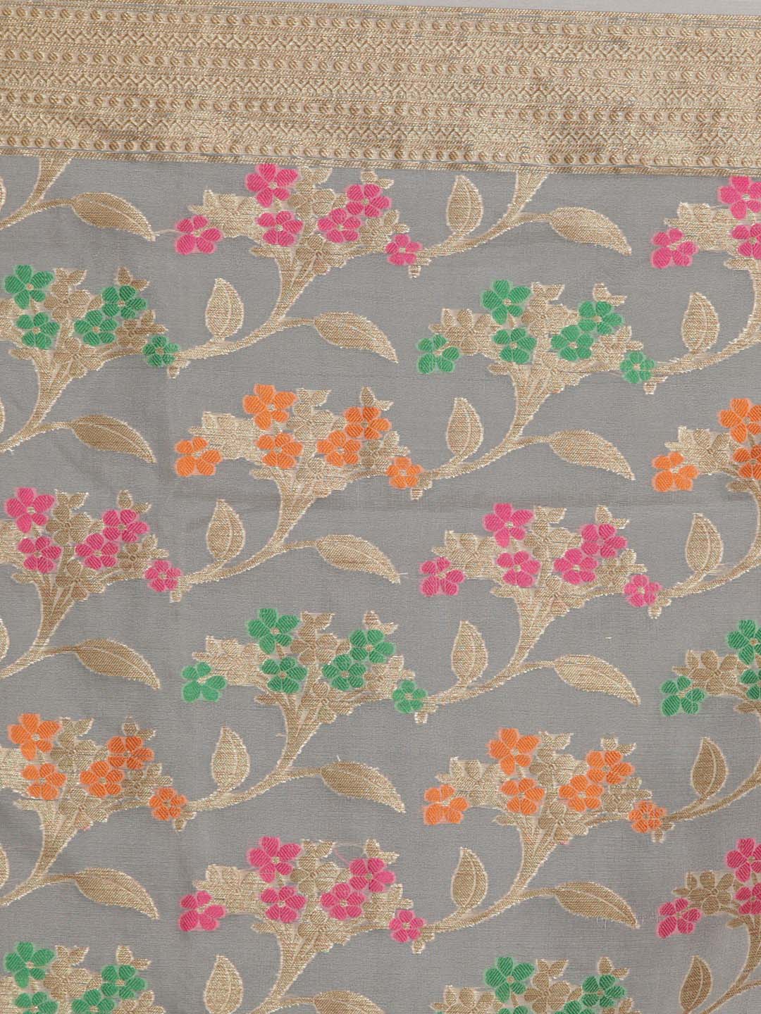 Indethnic Banarasi White Woven Design Festive Wear Saree - Saree Detail View