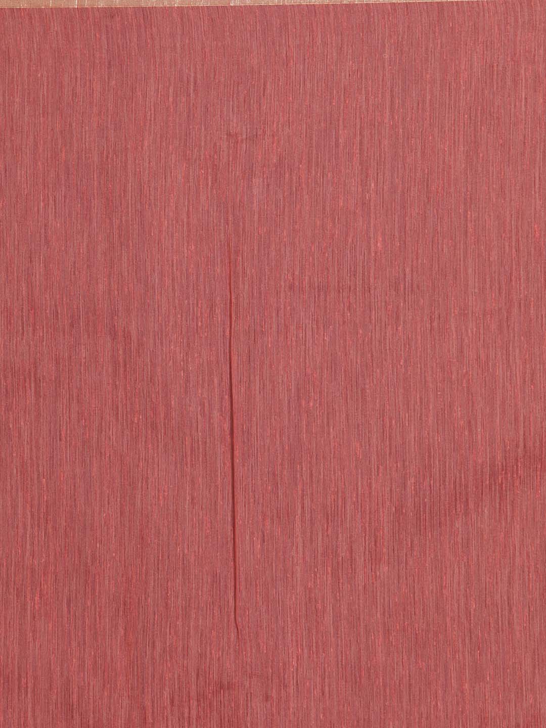 Indethnic Banarasi Coral Solid Daily Wear Saree - Saree Detail View