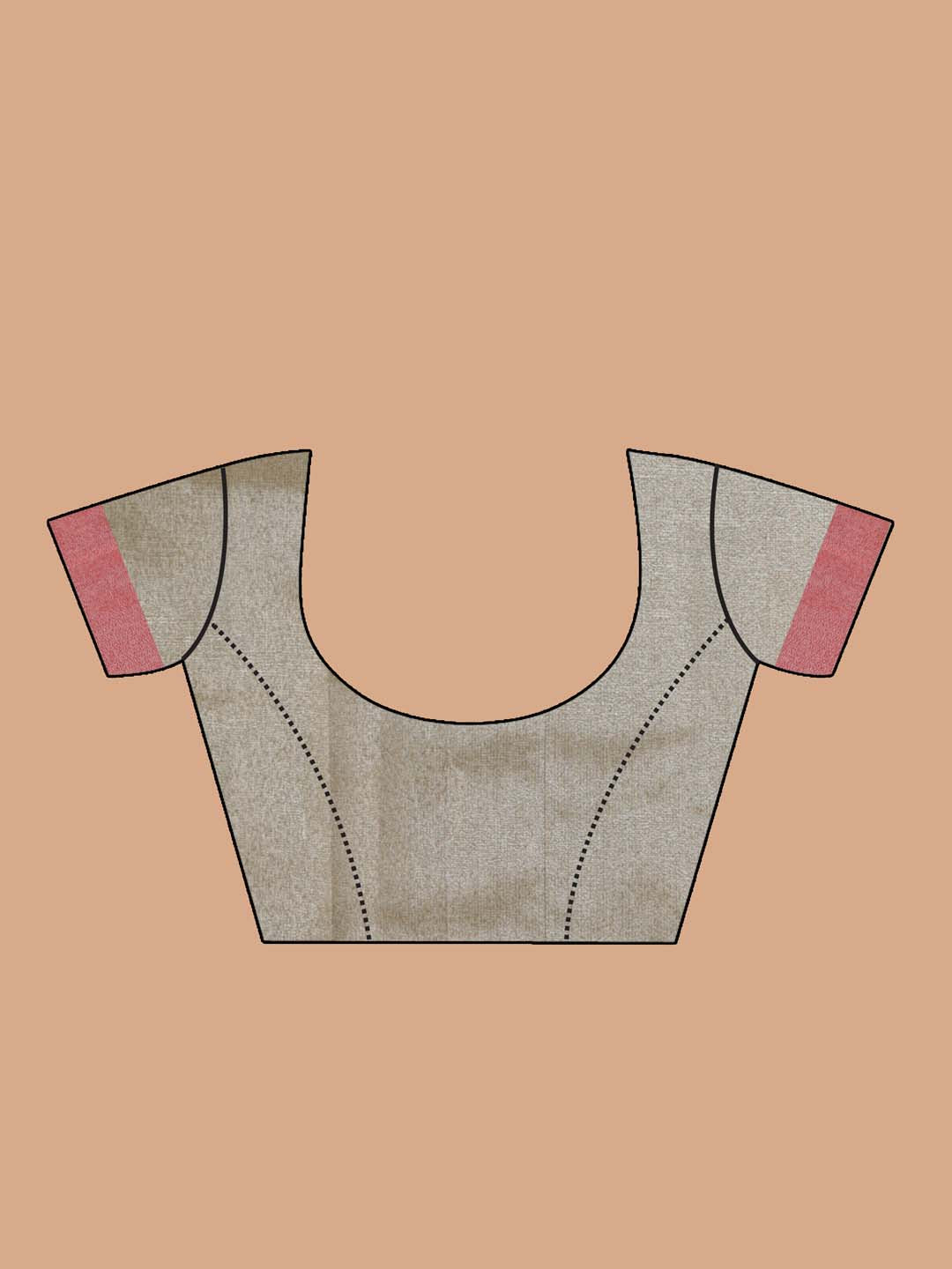 Indethnic Banarasi Gold Solid Party Wear Saree - Blouse Piece View