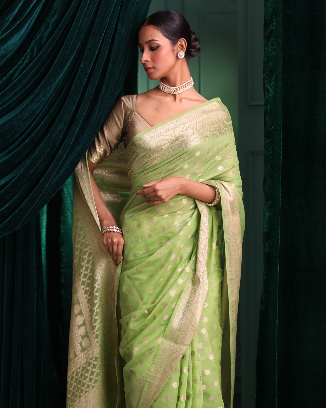 VERDANT SPLENDOR (BANARASI ART SILK SAREE)