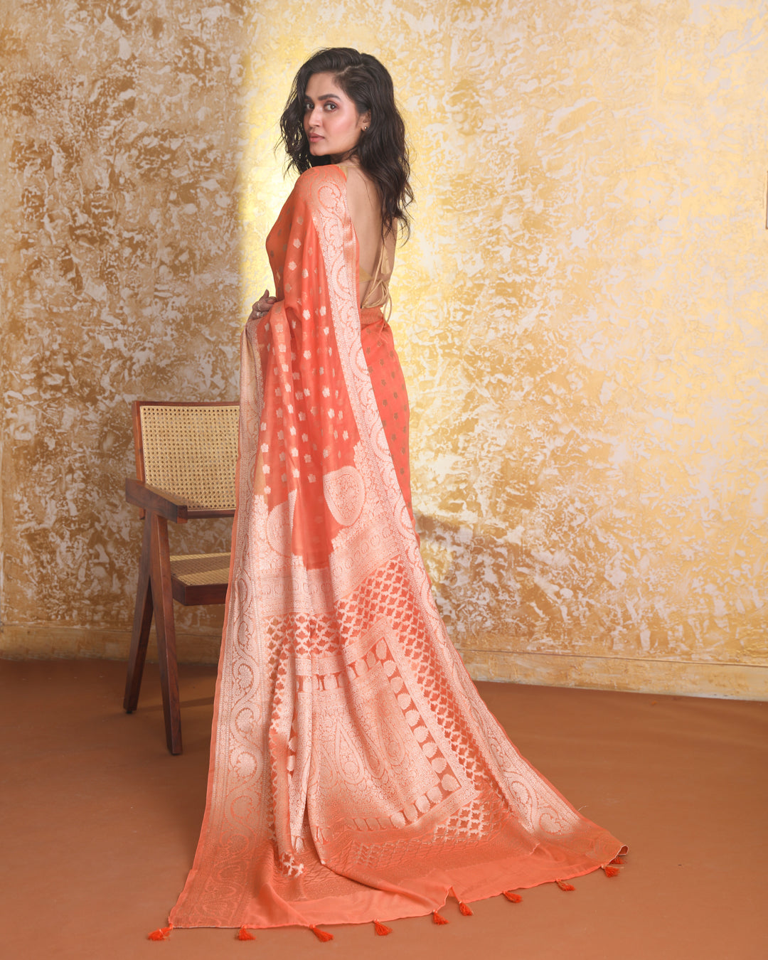 SAFFRON ELEGANCE (BANARASI ART SILK SAREE)