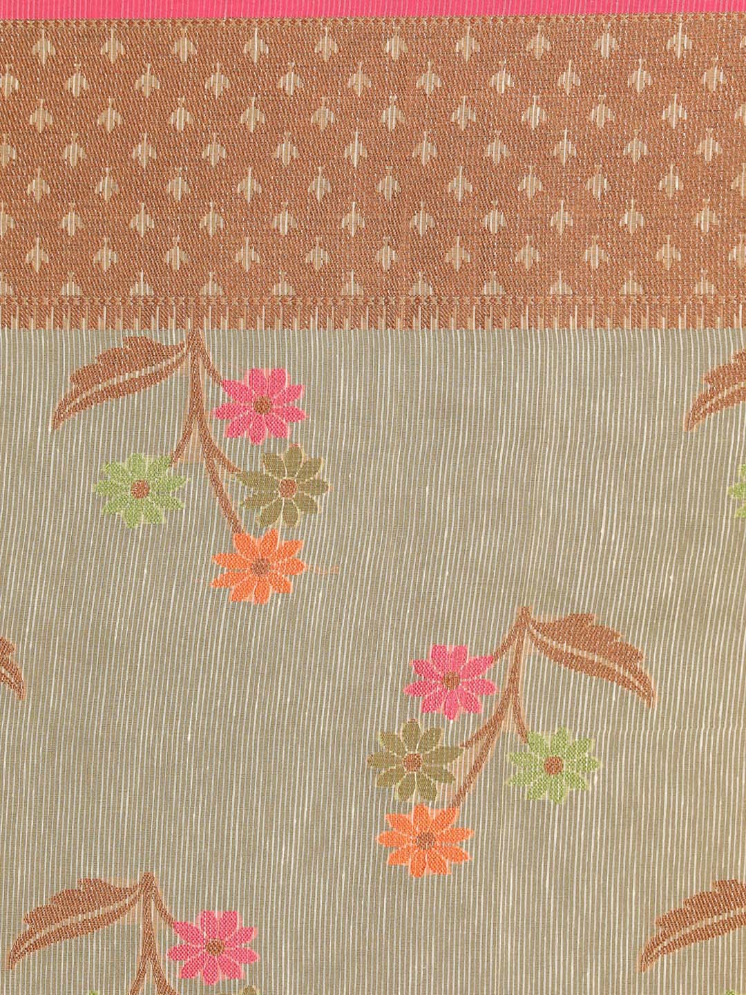 Indethnic Banarasi Brown Woven Design Work Wear Saree - Saree Detail View