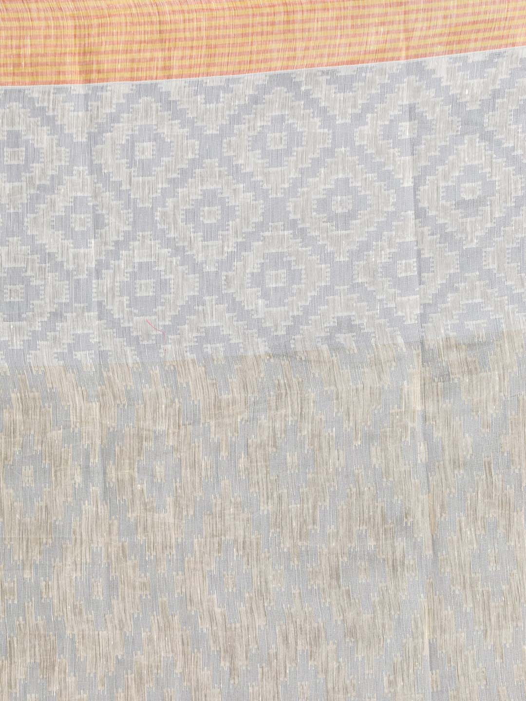 Indethnic Banarasi Grey Woven Design Work Wear Saree - Saree Detail View