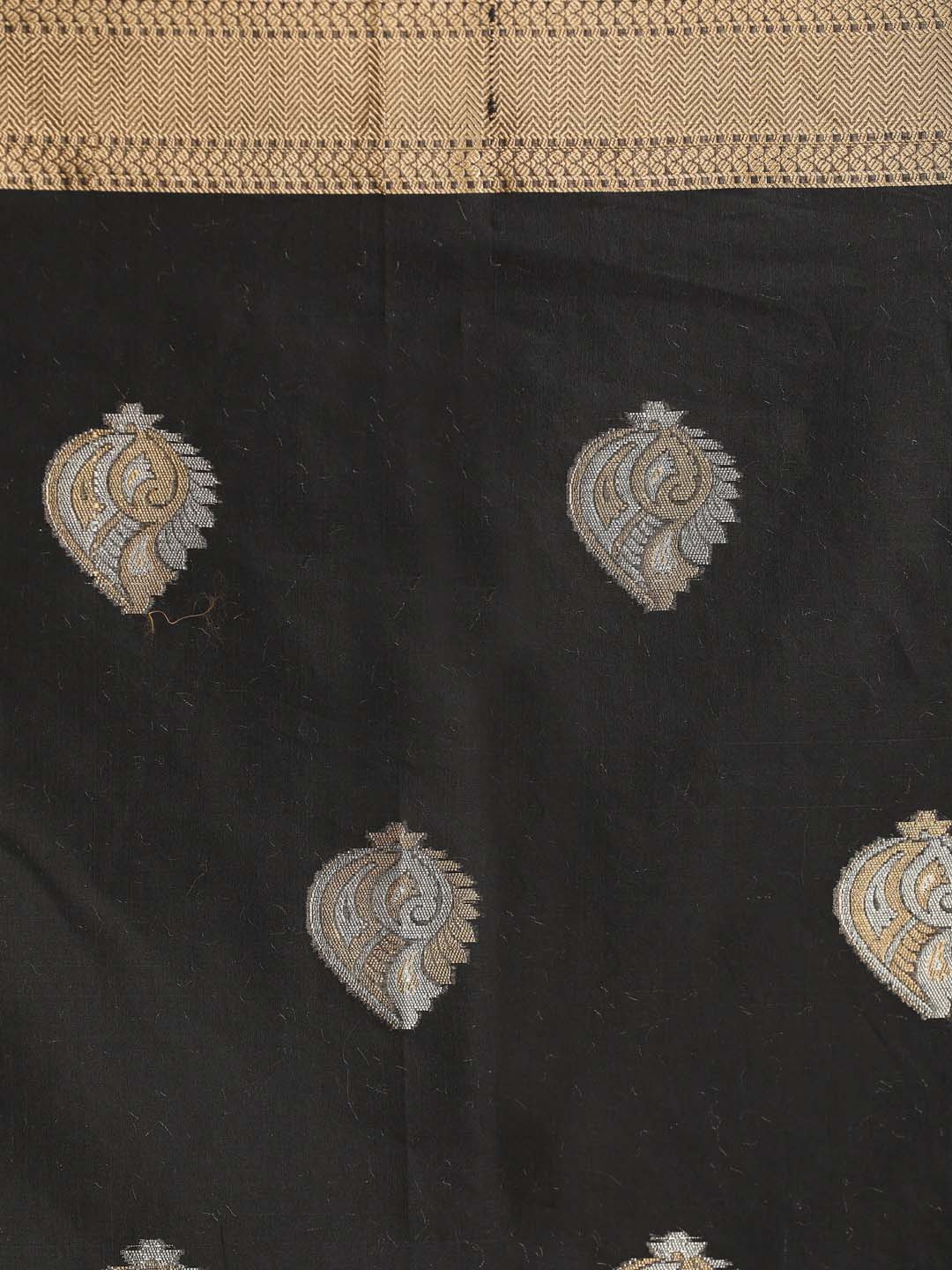 Indethnic Banarasi Black Woven Design Festive Wear Saree - Saree Detail View