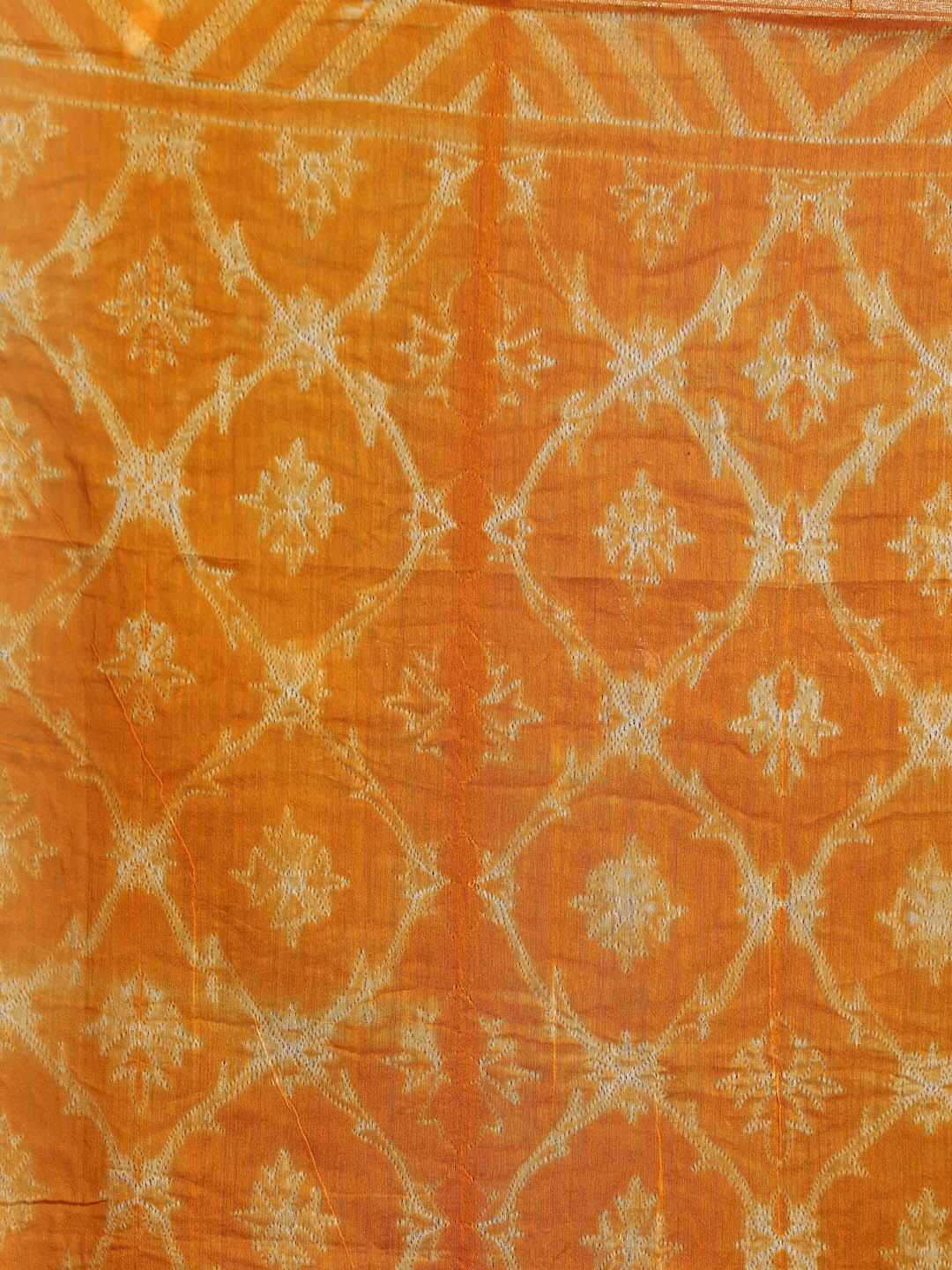 Indethnic Shibori Silk Cotton Saree in Yellow - Saree Detail View