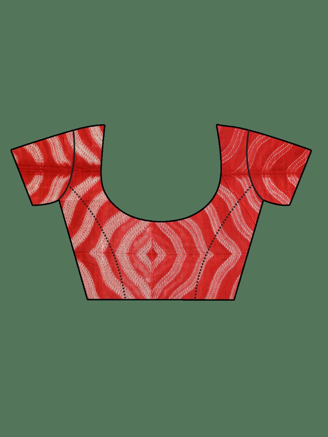 Indethnic Shibori Silk Cotton Saree in Yellow - Blouse Piece View