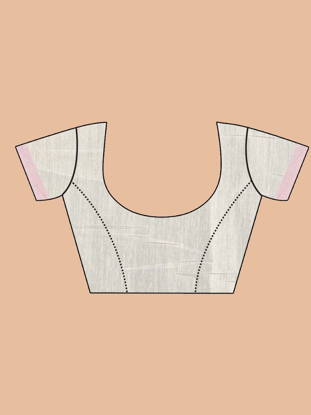 Indethnic Printed Cotton Blend Saree in Purple - Saree Detail View