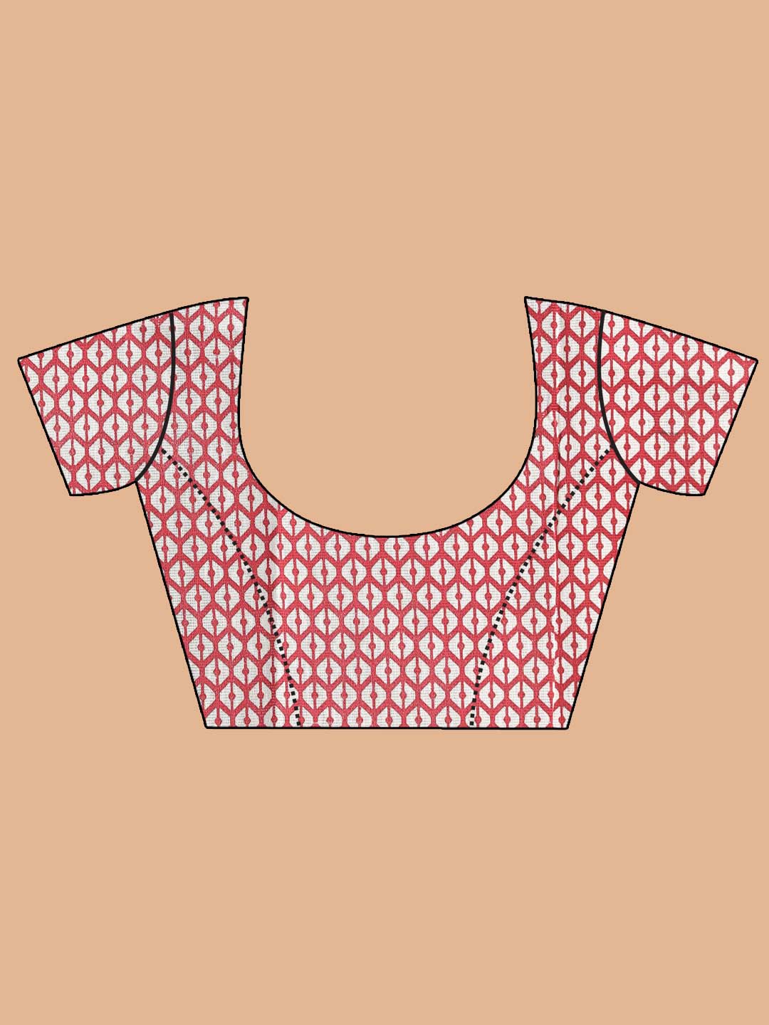 Indethnic Printed Super Net Saree in Black - Blouse Piece View