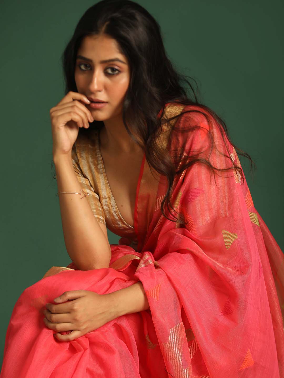 BLUSH FUCHSIA (HANDLOOM COTTON BLEND SAREE)