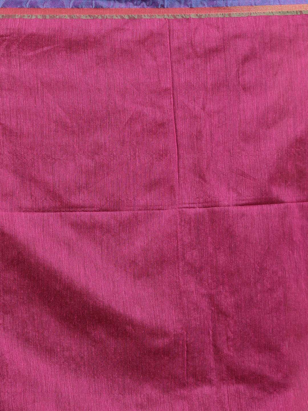 Indethnic Red and Black Solid Colour Blocked Saree with Tassles - Saree Detail View