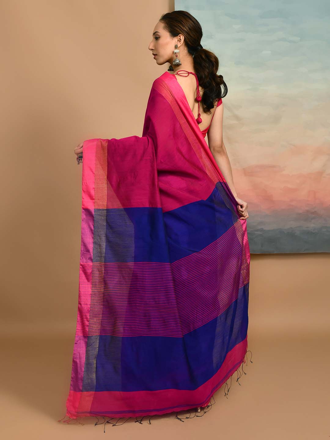 VIVID HARMONY (BENGAL HANDLOOM COTTON BLEND SAREE)