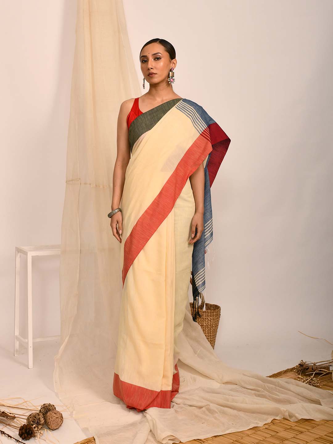 SPECTRUM CHIC (BENGAL HANDLOOM COTTON BLEND SAREE)