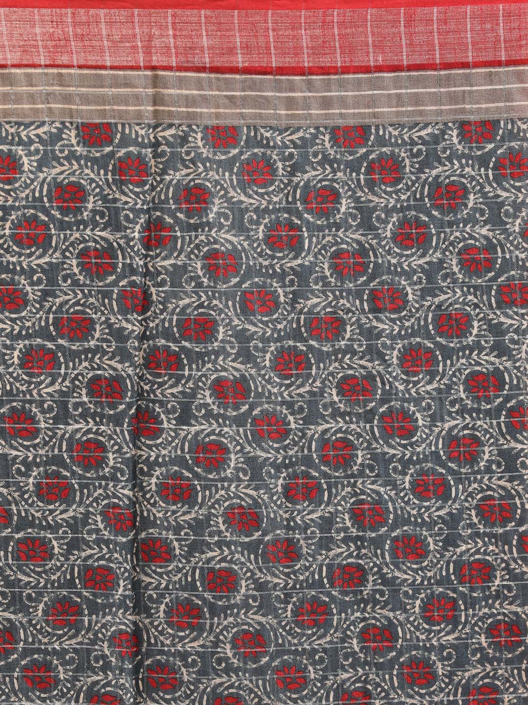 Indethnic Blue Liva Printed Saree - Saree Detail View