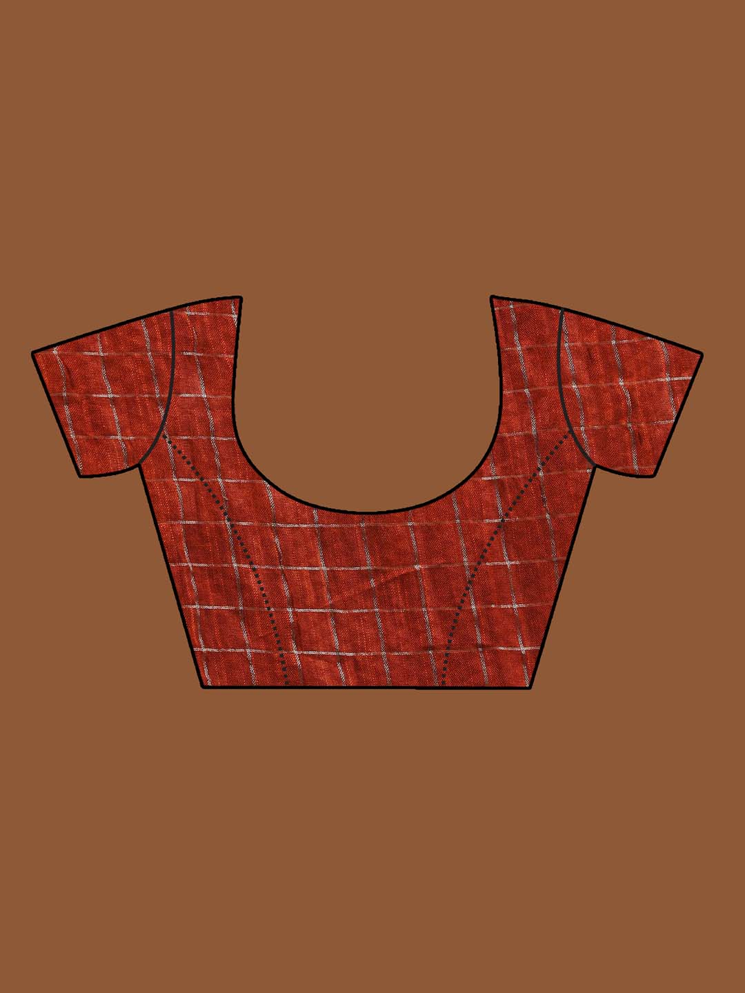 Indethnic Rust Liva Printed Saree - Blouse Piece View