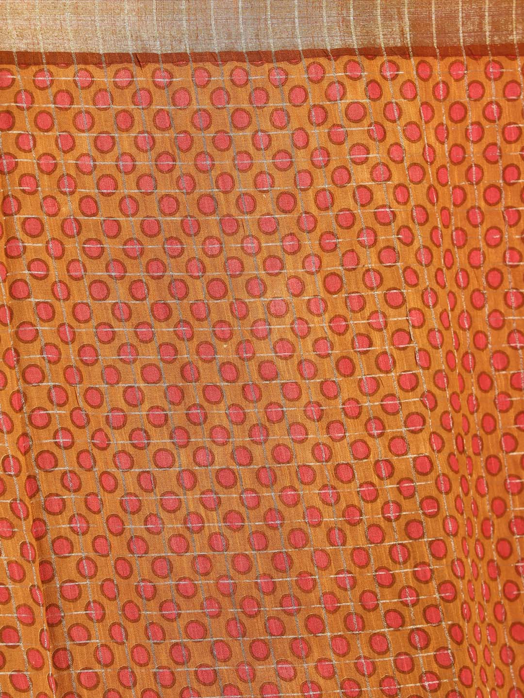 Indethnic Yellow Liva Printed Saree - Saree Detail View