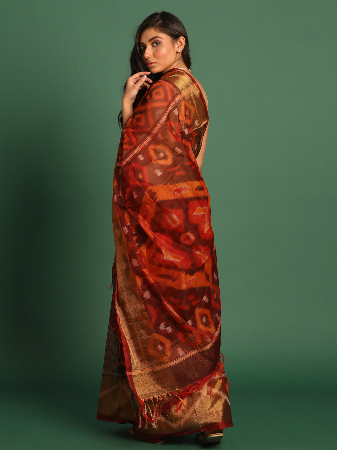 SCARLET EMBRACE (OTHER COTTON BLEND SAREE)
