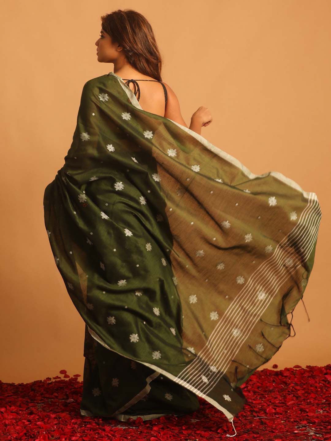 Indethnic Green Woven Design Daily Wear - View 3