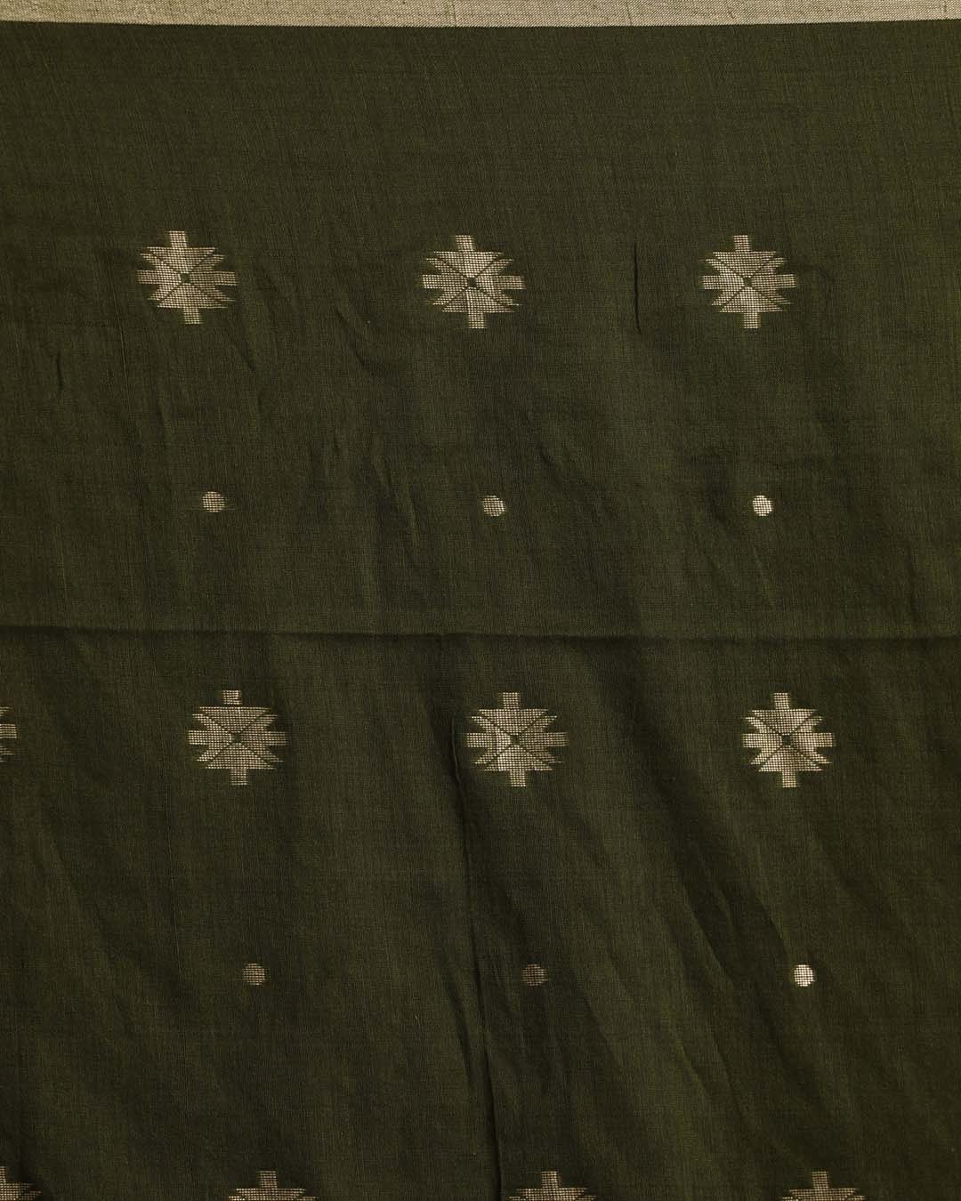 Indethnic Green Woven Design Daily Wear - Saree Detail View