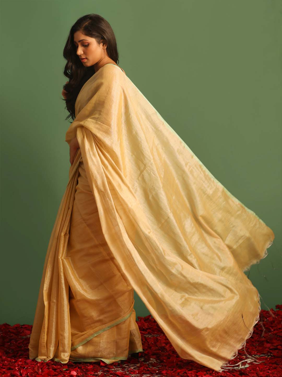 Indethnic Beige Solid Party Wear - View 3